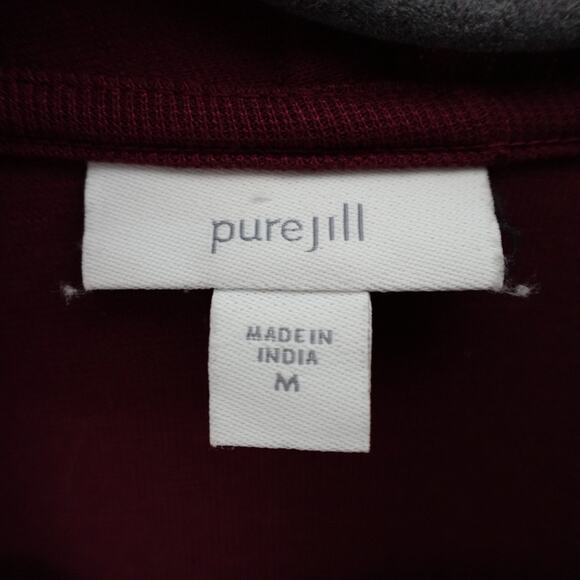 Pure Jill Two Way Open Cardigan Bordeaux Red Size M Contemporary Minimalist - Picture 3 of 10